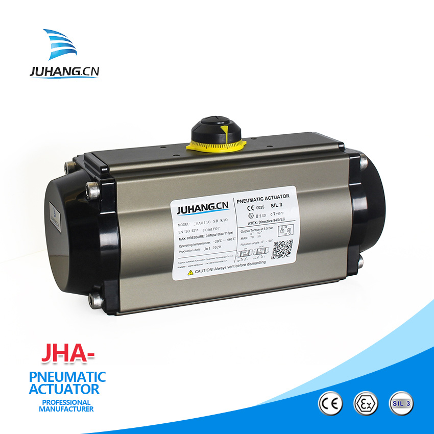 Actuator pneumatic cu un sfert de tura